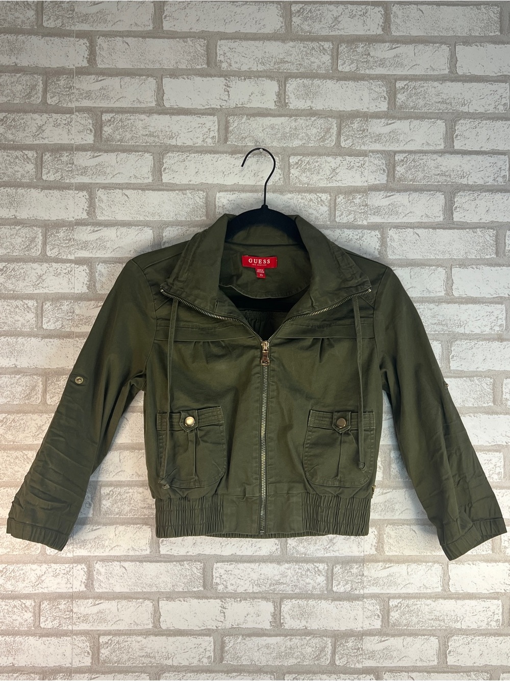 GUESS Olive Green Girls' Utility Jean Jacket